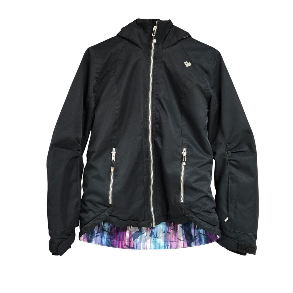 Obermeyer Aspen Kenzie Insulated Ski Jacket Black Girls Sz L 14-16 Fits 10-12Y